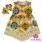 48BQA142 Lovebaby FAUX SUEDE Fabric Printed Pattern Girls Dress With Bow Headband Baby Girls Fancy Dress Picture