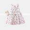 Factory Supply Full Cherry Printing Lovely Dress for Little Girls