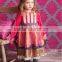 top selling lace long sleeve ruffle plain cotton girls dress