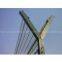 curved green wire mesh fence