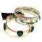 5ps/set Fashion Sweet Style Heart Gem Women's Wave Metal Bangle