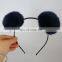 Popular style fur bobble accessory girl fur hair hoop with rabbit fur ball