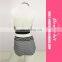 Striped Halter Top High Waist Bottom Swimwear