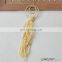 Bohemian yellow and white tassel necklace with gold circle pendant fashion necklace jewelry