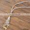 Bohemian white suede tassel pendant necklace jewelry with gold starfish and leaves pendant on tassel