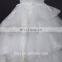 High-end customize white illusion neckline applique wedding dress designers