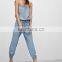  Online Store Korean Fashion Strapless Elastic Soft Washing Denim Jumpsuit Rompers Womens Apparel NT6352