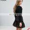 Factory Nylon blend Scallop Hem Knit Crop Sweater