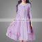 New Design Chineses Style Fancy Vintage Dress Purple Color High Quality Woman Midi Dress