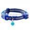 Adjustable size small pet collar dog cat night light collar with cute bell