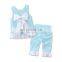 Girls Summer Clothing Sets Kids grid Sundress & pant Outfit solid color