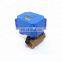 China suppliers DC9-24V DN8-DN32  automatic timer two way brass ball valve with electric actuator