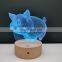 3D Wooden Led Lamp 7 Color Changing Round Wood Base for Acrylic