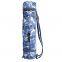 Flower Printed Canvas Yoga Mat Bag with Inside Pockets and Shoulder Carrying Strap