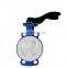 Bundor Class150 DN100 full PTFE lined wafer type butterfly valve price