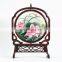 Chinese Ancient Style Craft Gift Round Screen Silk Embroidered Furnishing Ornaments With A Rosewood Frame for Decoration(D30cm)