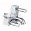 Asia style Deck mounted dual handles Double spout kitchen faucet