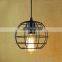 5 Different Shapes Loft Vintage Black Industrial Iron Cage Pendant Light for Restaurant