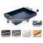 New Trend Home Decorative Table Decor Navy Blue Rectangle Metal Polished Handle Wooden Tray Food Party Wood Serving Tray