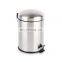 Houseware Household 3L 5L stainless steel metal trash bins with pedal