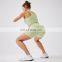 Womens Sports Fitness Ribbed High Waist Workout Gym Women Yoga Biker Shorts Sets Yoga Set Logo