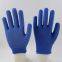 blue polyester thread knitted white PVC dot palm coated anti-slip safety work gloves