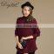Long Sleeves Loose Cashmere Pure Wine Red Young Girls Knit Sweaters