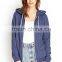 Women Knit Zip Up Heathered Hoodies with Drawstring