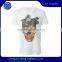 Skeleton and feather printing custom organic cotton t-shirt in white