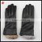 Women elegant fashion rabbit fur cuff genuine leather glove