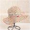 QXSH0026B Summer color strip straw hat Fashion fedora Panama beach hats with ribbon and bowknot