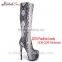 Top quality standard exotic leather women long itialian leather boots stiletto heel 100% leather boots