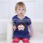 Girls long sleeve casual long hedgehog applique embroidery comfortable dress clothing