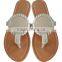 New Design Wholesale Leather Monogrammed Sandal Summer Flats T-Strap Sandal Personalized Sandal
