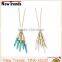 Vintage Bohemia style gold long chain turquoise charm necklace