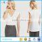 Fancy ladies tops latest design elegant v neck short sleeve custom t shirt