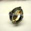 Citrine Cut 925 Sterling Silver Ring, Yellow Antique Fashion Gemstone Jewellery, Designer Oxidized Silver Handmade Jewelry