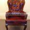 Antique royal wood veneer PU leather office chair for general manager(FOH-F87)