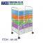 Plastic organizer drawer storage rolling cart