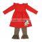 Wholesale toddler girl winter set Christmas costumes long sleeve dress design baby girls clothing set boutique