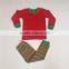 hot selling stylish in stock famliy matching red and green long sleeve baby sleepsuit