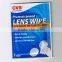 individually wrapped lens cleaner, eyeglass cloth, wet tissue, wet wipe