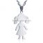 Fashion jewelry wholesale Litter Girl shape stainless stell Pendant Necklace