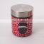 4 pcs set red round glass jar with stainless steel lid