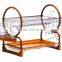 Kawachi Stainless Steel Chrome 2 Tier Dish Drainer Rack Glass Utensil-Orange