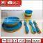 New fashionable kitchen useful 24pcs set plastic cutlery set with cups and spoon fork set