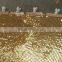Golden Color 4mm Sequin Hanging Curtain Flat Spider Mesh Fabric