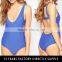 100% polyester Blue color bodysuit ladies