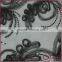 Black lace ribbon coiling embroidery design mesh, elegant sequin fabric for dress