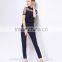  lady dark navy blue fashion detachable pants low price